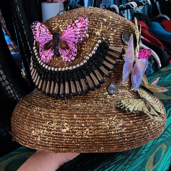 Custom Painted Cloche Straw Hat main image 14